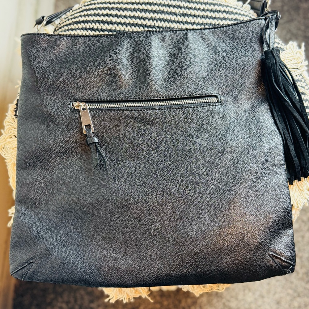 Sondra Roberts Shoulder or Satchel Purse Bag Color block Leather Suede Purse - Picture 5 of 15